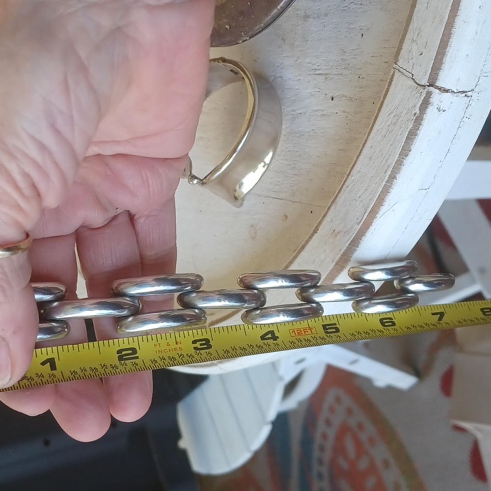 Vintage Hinged Link Bracelet Chunky 63gm of Sterling Silver 925 - Picture 11 of 12